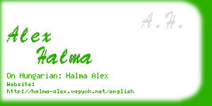 alex halma business card